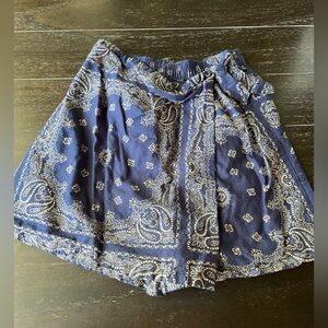 Vintage copper key blue and white bandana skirt